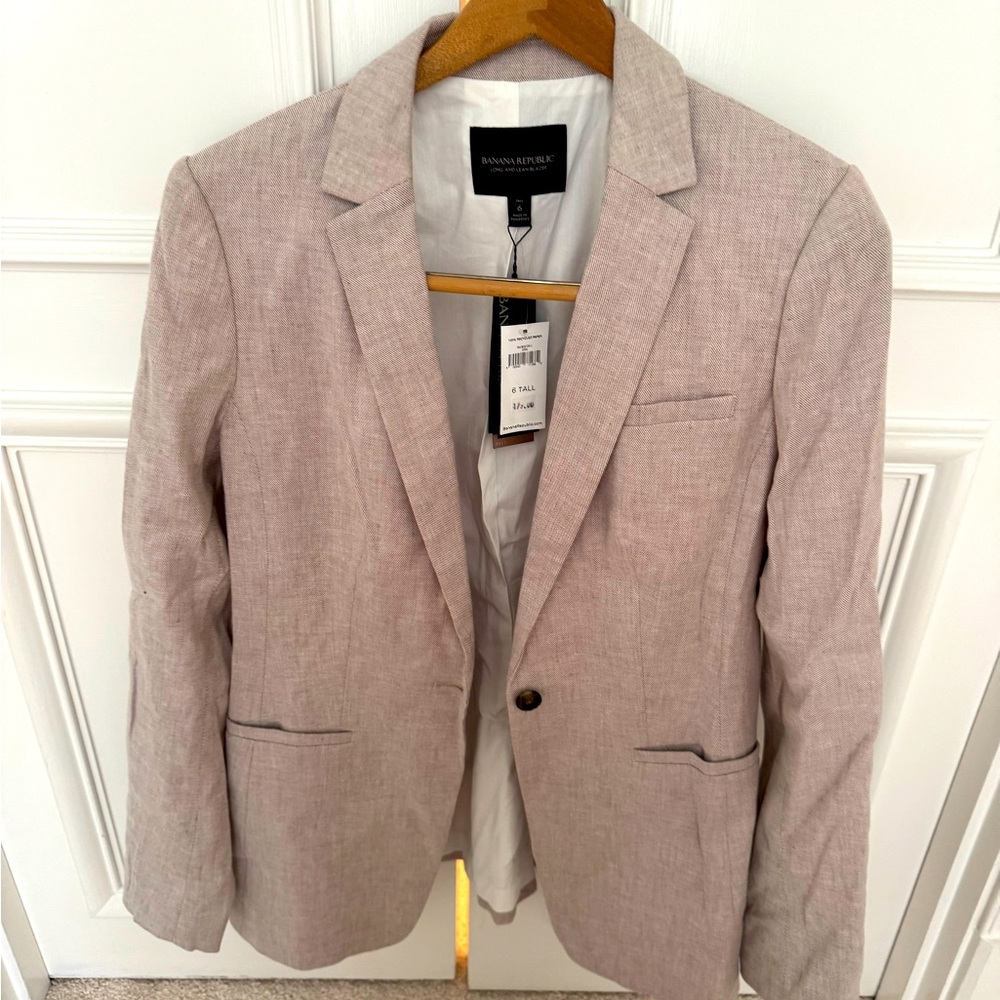 Banana Republic Linen Blazer 6 Tall